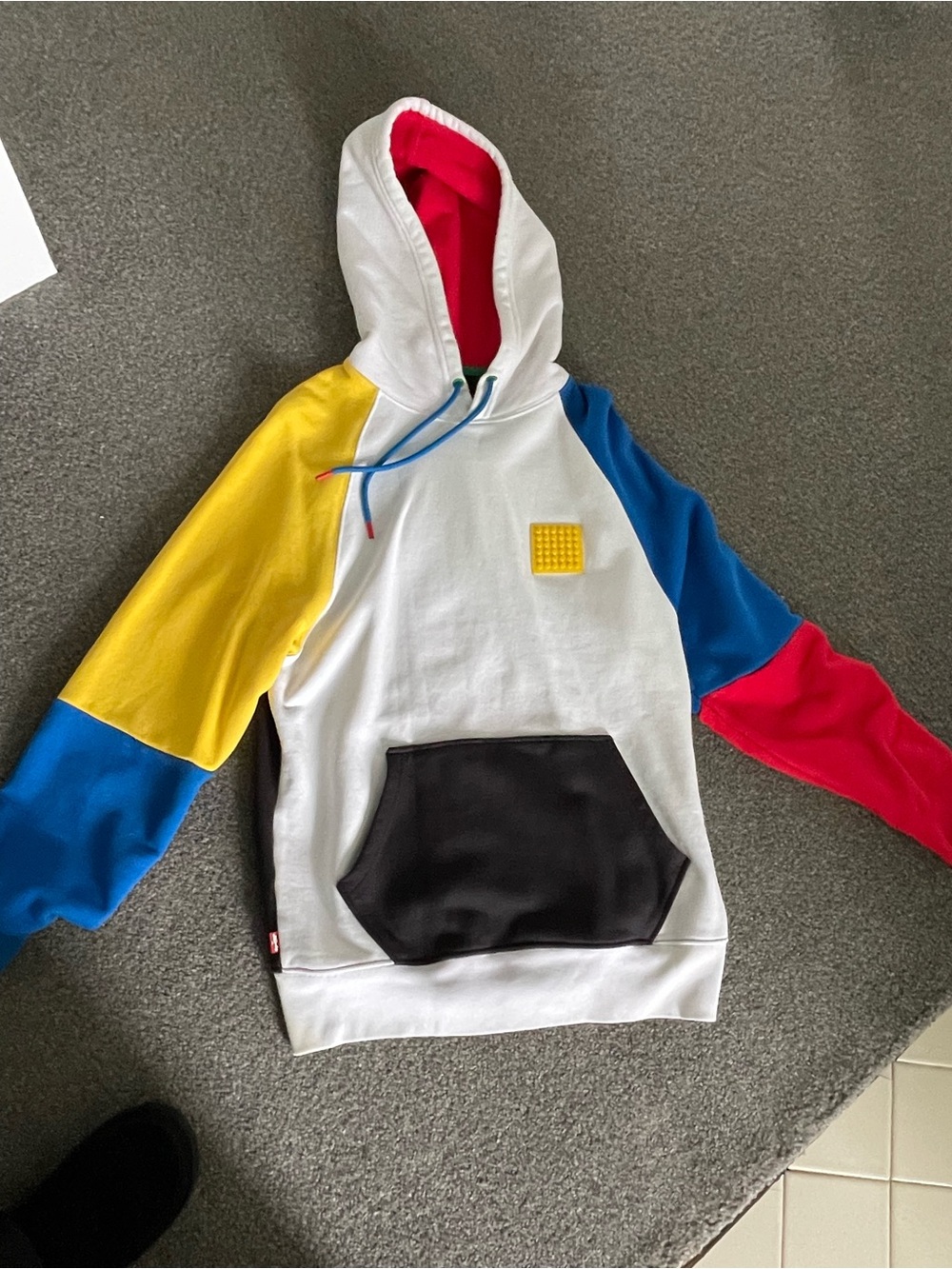 NWOT Levi's LEGO hoodie  Multicolor Hoodie with Red, Green, Black & White